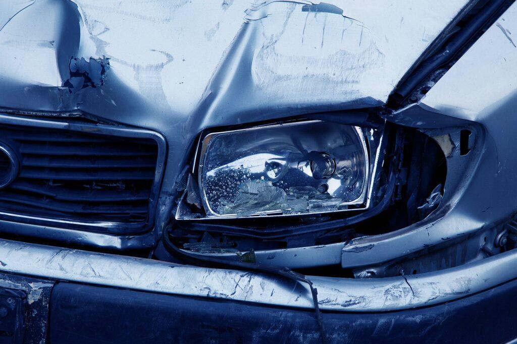 Damaged vehicle after a collision