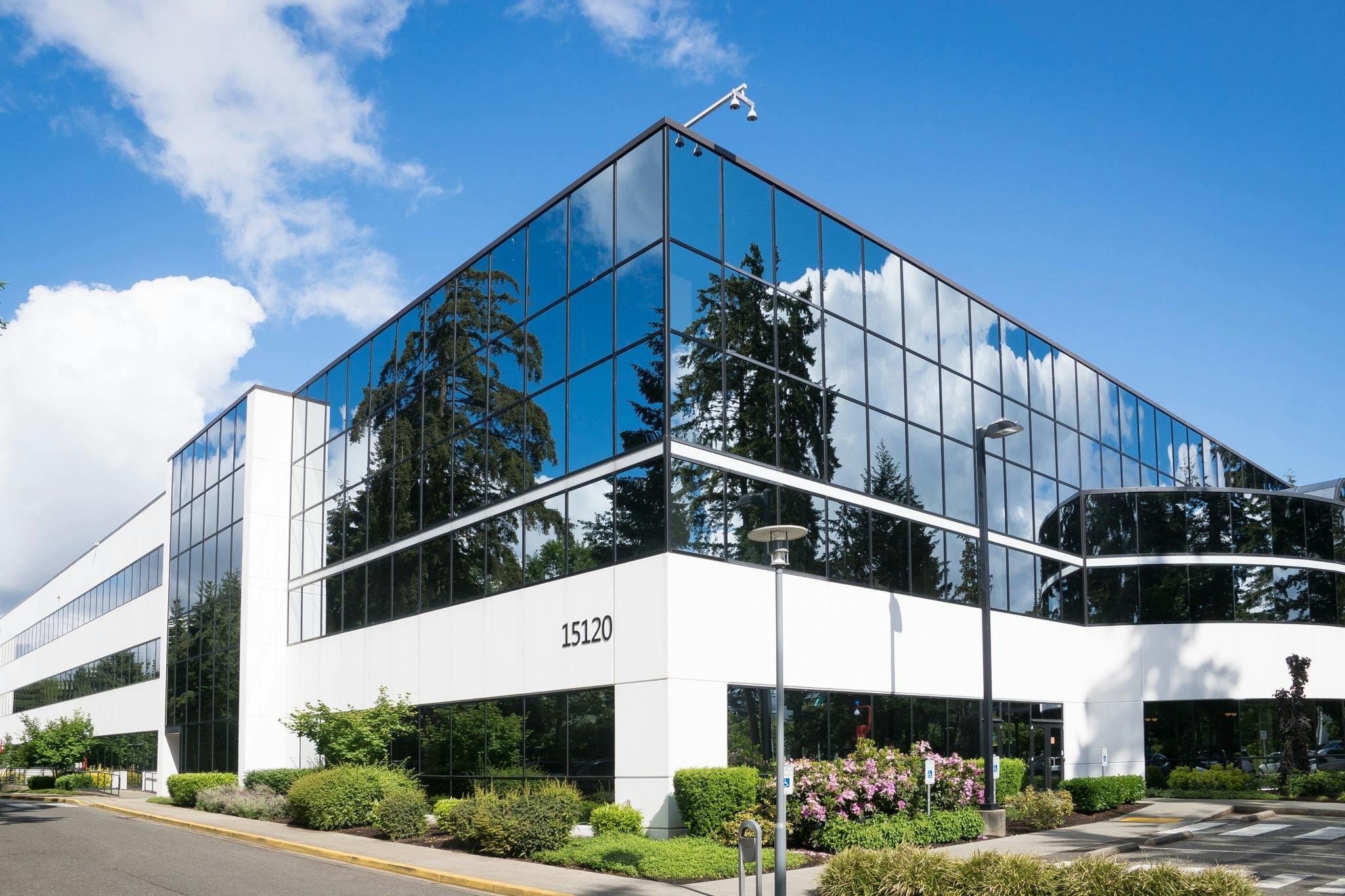 Modern glass office building